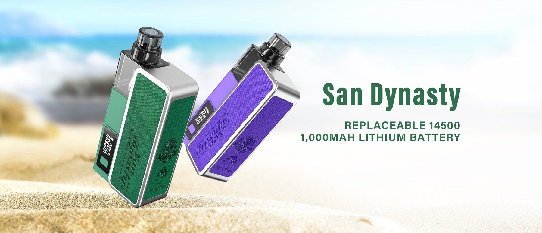 San Dynasty replaceable 14500 1000mAh lithium battery banner